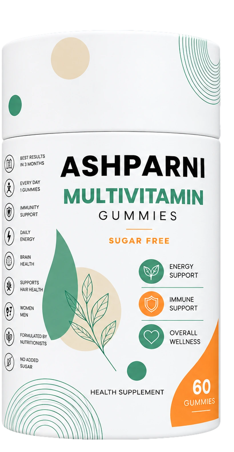 ASHPARNI Multivitamin Gummies, 60-gummy jar